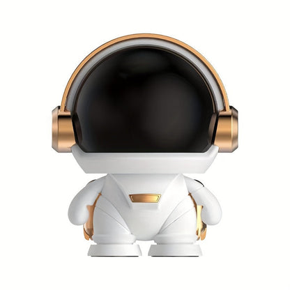 FOUBEAK Cute Astronaut Small Speaker, Small Wireless Portable Outdoor Speaker with Light, Home Party Office Decoration Subwoofer (White Light)