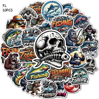 50pcs Waterproof Fishing Stickers