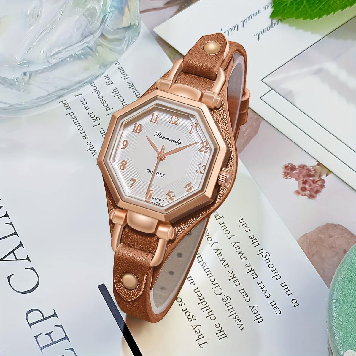 Casual Analog-Digital Women's Wrist Watch with PU Leather Band