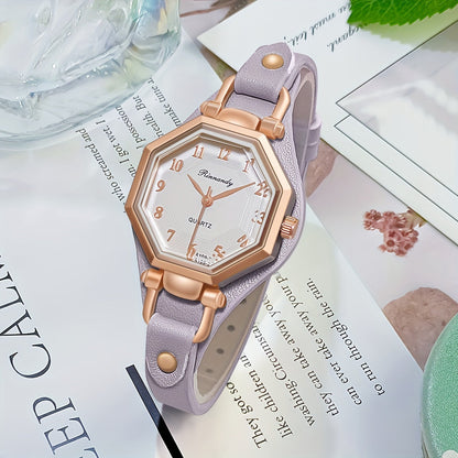Casual Analog-Digital Women's Wrist Watch with PU Leather Band