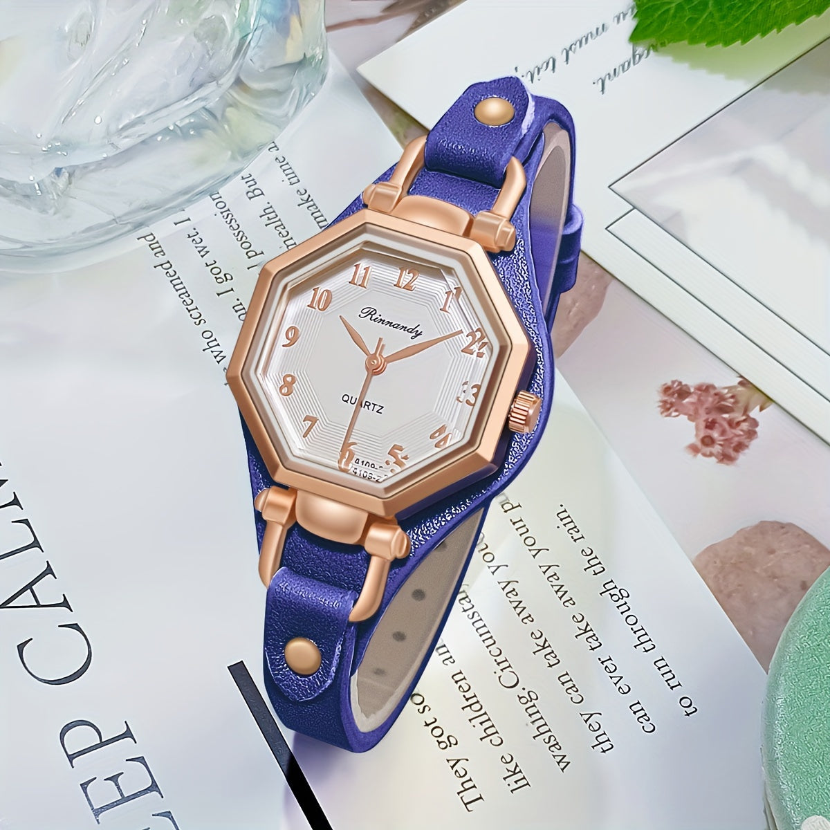 Casual Analog-Digital Women's Wrist Watch with PU Leather Band