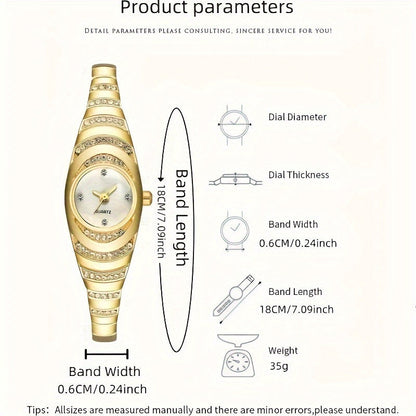 Elegant Lady's Wristwatch with Crystal Accents and Zinc Alloy Band