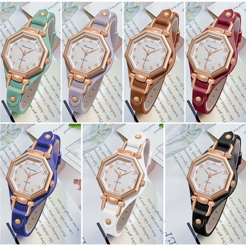 Casual Analog-Digital Women's Wrist Watch with PU Leather Band